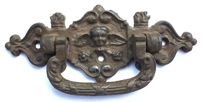 ANCIENNE POIGNÉE CHÉRUBIN ANGELOT EN FONTE CAST IRON HANDLE CHERUB SHAPE - Photo 1/4