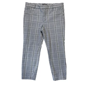 Banana Republic Damenhose Größe 12 schwarz weiß Sloan Hahnentritt kariert Stretch - Bild 1 von 10