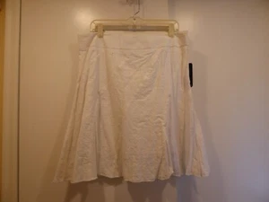 Vintage Starcity Womens size 13 NOS white Cotton Eyelet Wide Waistband Lined Sum - Picture 1 of 5