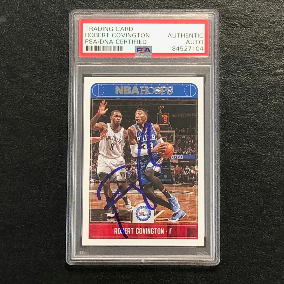 2017-18 NBA Hoops #4 Robert Covington Signed Card AUTO PSA Slabbed 76ers - Image 1 of 2