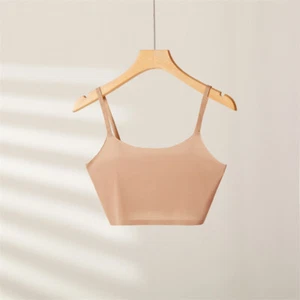 2pc Seamless Spaghetti Strap Camisole Tank Basic Crop Tops Camis Shirts Lingerie - Picture 1 of 22