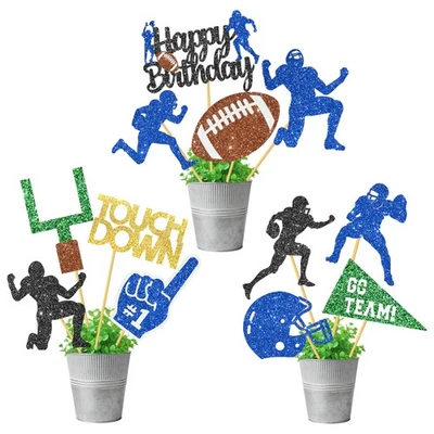 16 piezas Brillo Fútbol Fiesta Centro de mesa Palos Fútbol Fiesta Cumpleaños Decoración... Foto 1 de 4