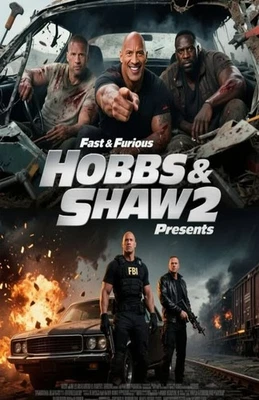 Calcomanía de vinilo de pared HOBBS & SHAW 2 PELÍCULAS póster impresión en lienzo adhesivo extraíble Foto 1 de 4