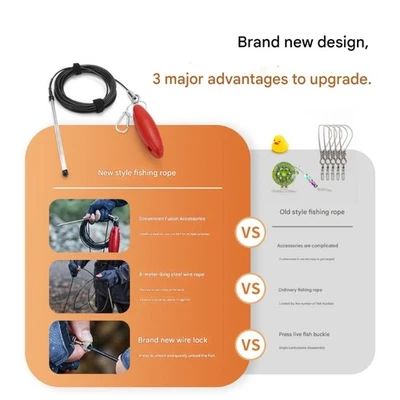 Lanza Pesca Pez Cuerda Pescado Aguja Gancho Cuerda con Cable y Bola Flotadora Foto 1 de 4