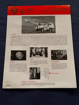 Folleto de ventas de distribuidores de grúas y pala Little Giant Crane Foto 1 de 4