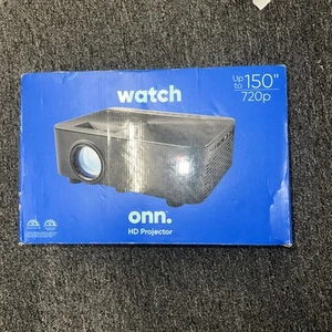 ONN Watch 720p LCD Home Theater Projector 150” Projection Size, Black - Picture 1 of 4