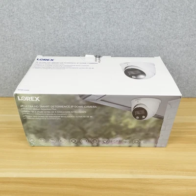 Lorex E893DD-E 4K Ultra HD Smart Deterrence IP Dome Camera White (E893DDE) New - Image 1 of 4