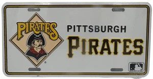 NEW Vintage 1990s Pittsburgh Pirates Metal Embossed Vehicle License Plate - Picture 1 of 2