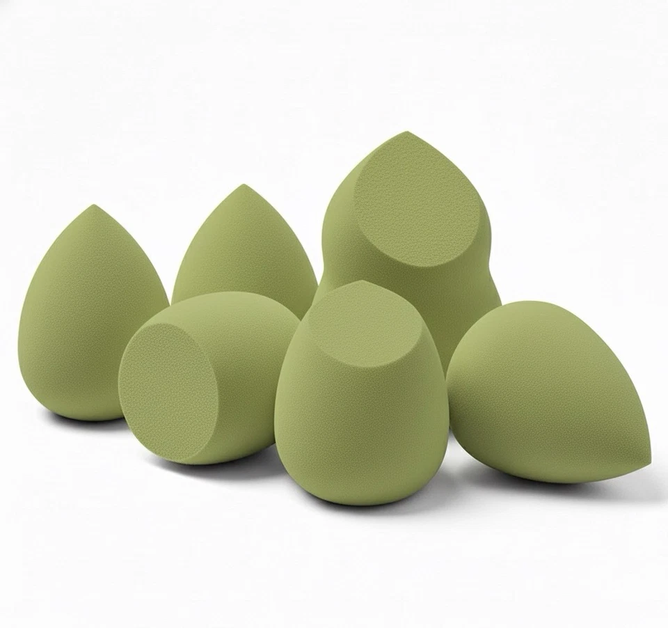 NUEVO Maquillaje Esponja Belleza Batidora, Verde, Paquete de 6, ENVÍO GRATUITO Foto 1 de 1
