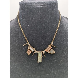 Alexis Bittar geometrische Kristall & Steinspitze Gold verstellbare Halskette 19" - Bild 1 von 6