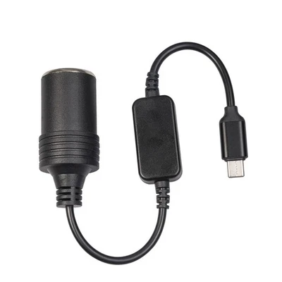 USB C auf 12V Zigarettenanzünder-Adapter, tragbar, robust, 5V auf 12V - Image 1 of 4