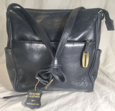 Bolso Bandolera Hobo Cuero Natural Genuino - Azul Marino Foto 1 de 4