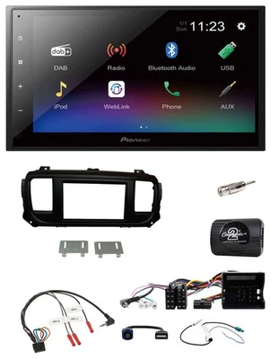 Pioneer USB Bluetooth DAB 2DIN Lenkrad Autoradio für Citroen Jumpy Erstausst. DI - Bild 1 von 4