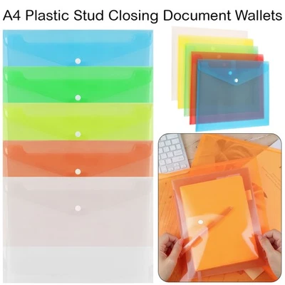 5/10 Piezas Carpetas De Plástico A4 Para Documentos Archivo De Papel Oficina - Imagen 1 de 4