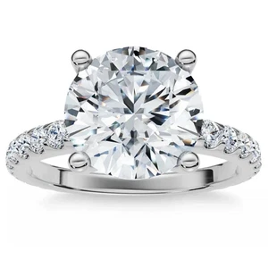 3Ct Round Lab Created Diamond Women's Halo Engagement Ring 14K White Gold Plated - Picture 1 of 12