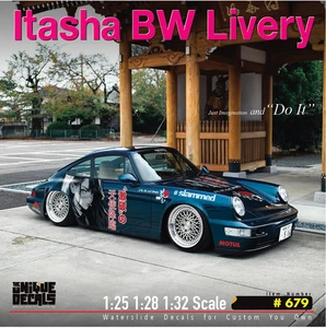 Anime Itasha  Racing Water Slide Decal White Toner 1/28 RC Model Dicast # 679 - Picture 1 of 7