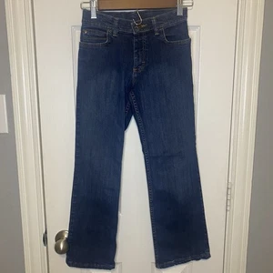 Wrangler Jeans Denim Flare Leg Adjustable Waist Dark Wash Girls 10 Regular - Picture 1 of 2
