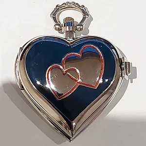 Heart Shaped Ladies Beautiful Pocket Watch Quartz Movement New Battery Fitted. - Picture 1 of 12