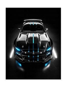 Póster Futuristic American Muscle Car | Inspirado en Shelby GT500 -Sin marco - Impresión - Imagen 1 de 3