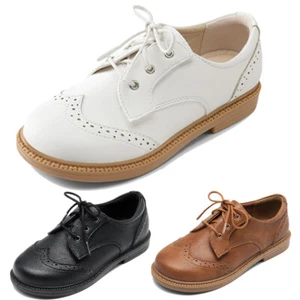 US Boys Girls Oxford Shoes School Uniform Shoes Dress Shoes Casual Shoes - Picture 1 of 12