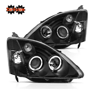 For 02-03 Honda Civic Si 3dr Hatchback EP3 Black Housing Projector Headlights - Foto 1 di 2