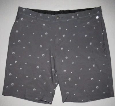 Pantalones Cortos de Golf Chinos Para Hombre Adidas Gris Patrón Círculo Elastizados 9" XL Foto 1 de 4