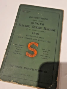 Singer Electric Sewing Machine 15-91 Instruction Manual Book 1951 - Bild 1 von 9
