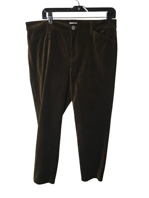 Pantalones para mujer Jill talla 16 Petite mezcla de algodón oliva profundo terciopelo elástico Foto 1 de 4