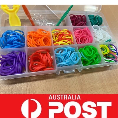 DIY Rainbow 12 Color Loom Band Kits, Plastic Case Easy Package, AU Stock - image 1 of 4