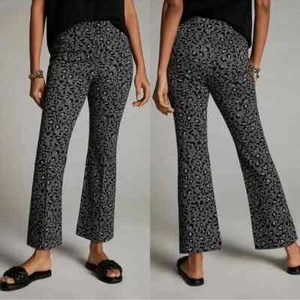 New Maeve by Athropologie Gray / Black Animal Print Athleisure Flare Leggings S - Picture 1 of 12