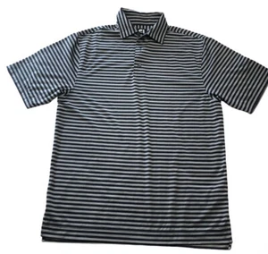 FootJoy Mens Med Blue And Grey Striped Polo Athletic Golf Shirt - Picture 1 of 4