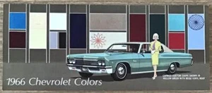 CHEVROLET COLOUR CHART USA 1966 CAPRICE Impala CHEVELLE Corvette CORVAIR Chevy 2 - Picture 1 of 2