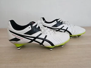 Asics Lethal Speed ST Mens Football Soccer Rugby Boot - White Green US 9 - Picture 1 of 14