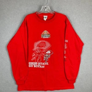 Vintage Y2K Lee Sport Ohio State National Championship T-Shirt Langarm Rot L - Bild 1 von 8