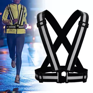 High Visibility Safety Vest Cycling Running Hi Vis Run Sash Adult - Picture 1 of 8
