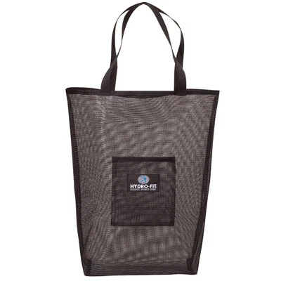 Hydro-Fit Mesh Wet Sack Gear Bag Drawstring Sports Workout Yoga Tote BLACK 911 - Image 1 of 2