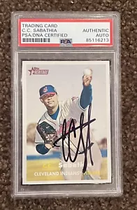 C.C. SABATHIA SIGNED AUTOGRAPH 2006 Topps Heritage Cleveland Indians CY PSA - Picture 1 of 2