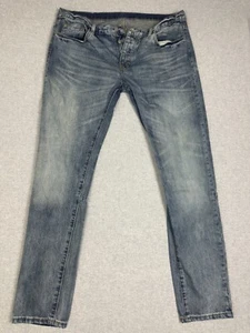 Pantalones de mezclilla Mnml para hombre 38 calce ajustado medio lavado ligero grunge patinador preppy - Imagen 1 de 12