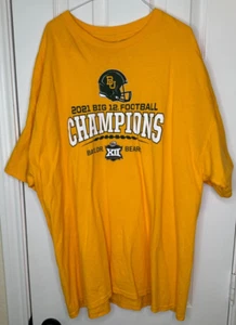 Baylor Bears 2021 Big 12 Football Champions XXL T-Shirt Gold NCAA Graphic Tee - Picture 1 of 6