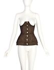 Jean Paul Gaultier Vintage SS 1989 ICONIC Black Gold Lace Up Under Bust Corset T