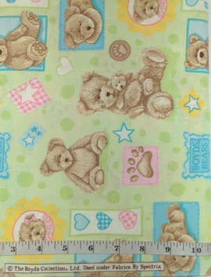 The Boyds Collection Bear Fabric By Spectrix BTY Cotton Sewing Crafting Quilting - Image 1 of 3
