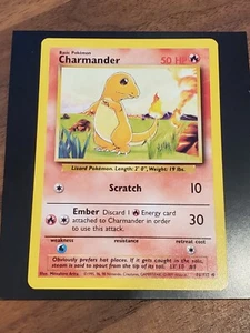 Charmander 46/102 NM/Mint Base Set Non-Holo Pokemon Card - Picture 1 of 4