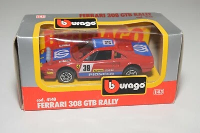 V 1:43 BBURAGO BURAGO 4148 FERRARI 308 GTB RALLY ROJO COMO NUEVO EN CAJA - Imagen 1 de 4