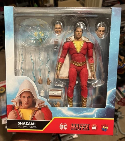 🔥 MAFEX no. 101 SHAZAM! 6" Medicom DC Complete Movie ADULT OWNED Zachary Levi Cover