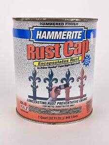 Hammerite Rust Cap Gray Hammered Finish Quart Preventative Enamel For Metal