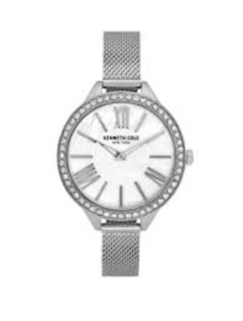 Kenneth Cole KC51059001 Women's 40mm Crystal Accent MOP Dial Mesh Band Watch