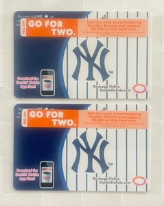 2013 Dunkin Donuts Gift Card. NEW YORK YANKEES SGA Card. 2 cards. Mint. W/W ship - Picture 1 of 2
