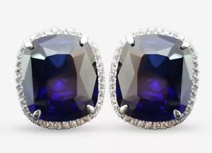 Zertifiziert 1.92ct Natürlich Rund Diamant 14k Weissgold Saphir Manschetten - Bild 1 von 4