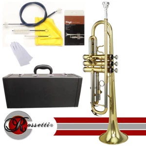 Rossetti 1143L/N-TR Bb Student Nickel Lacquer Trumpet with Case, Cleaning Kit - Picture 1 of 1