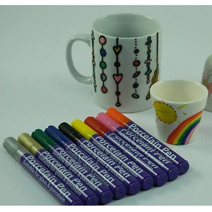 Coloured Porcelain, Ceramic & Glass Marker Pen for Mugs & Plates Bake to Seal - Picture 1 of 25